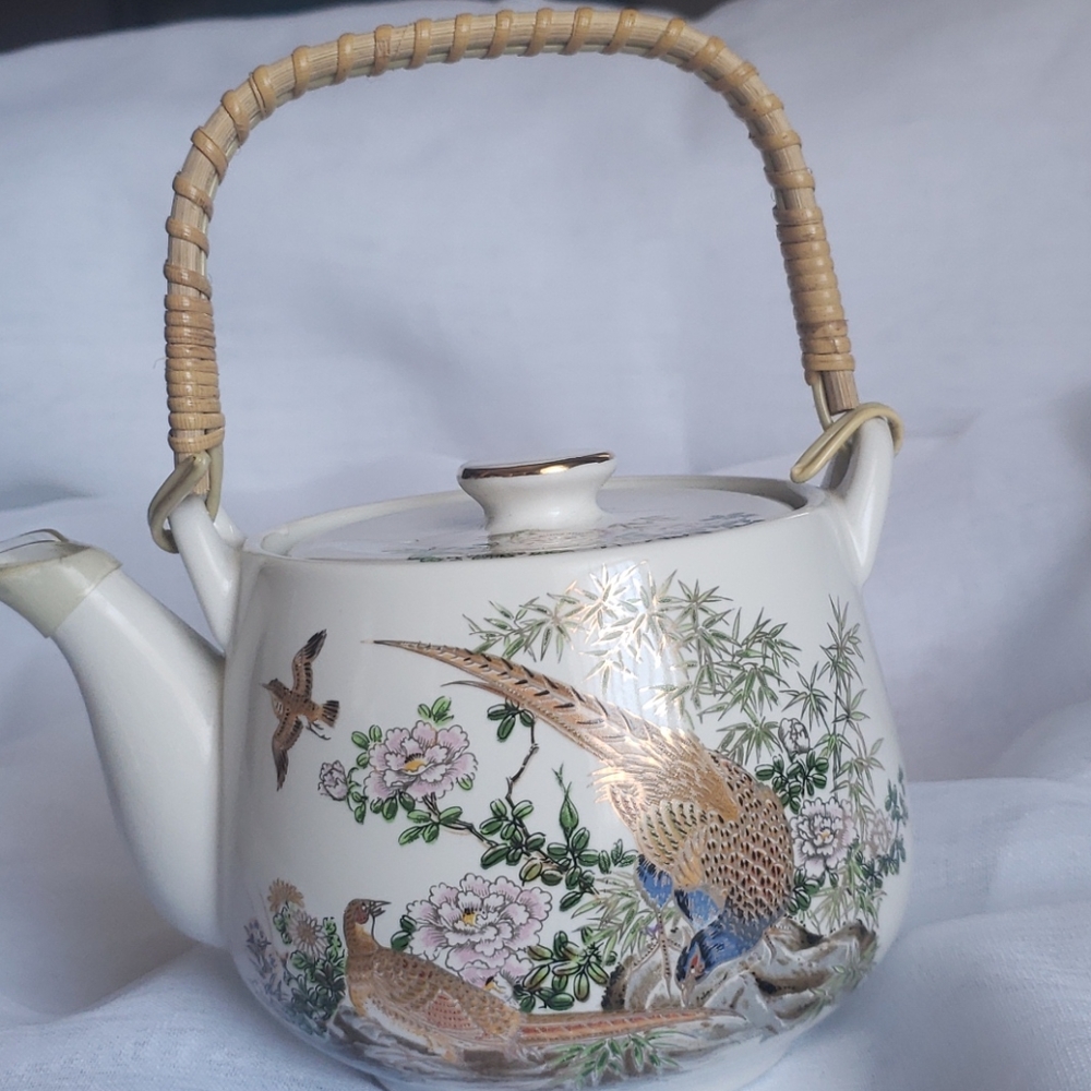 Asahi Japan Birds & Flowers Vintage Teapot